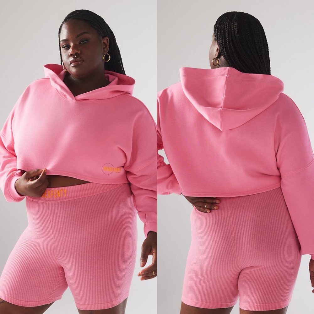 Savage X Fenty Essential Terry Scope Logo Cropped Hoodie 3X NWT